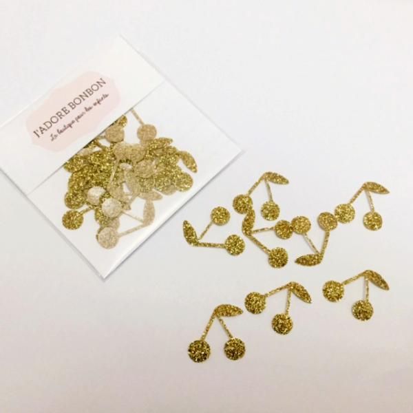 iron on application glitter mini チェリー20枚セット 2color bonbon