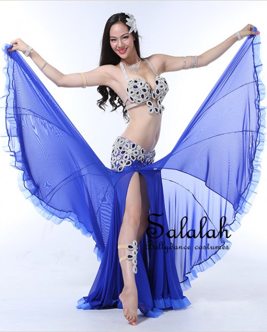 ベリーダンス衣装 ブルー＆シルバーOC0328 - ベリーダンス衣装・コスチューム 【Salalah】