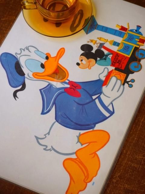 Usa Vintage Old Disneyプレースマット ドナルド ミッキー ヴィンテージディズニー ランチョンマット 送料80円 古着 雑貨の店 かるた