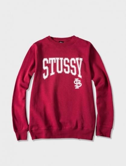 Stussy ステューシー Stussy Ist Crew Maroon Medium