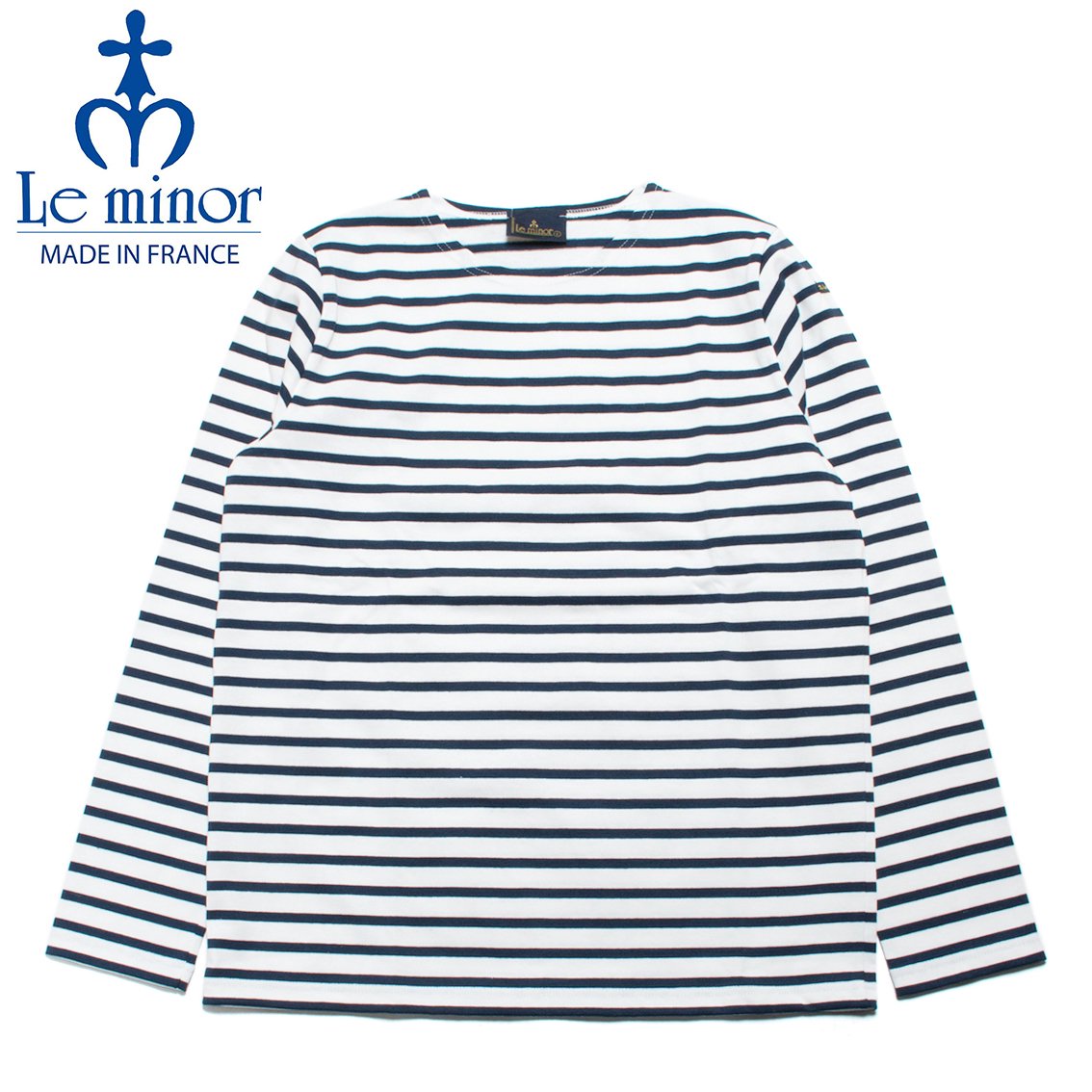 Le minor ルミノア ボーダー バスクシャツ 長袖 フランス製 ホワイト/ネイビー - HARTLEY CLOTHING STORE