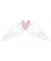 Sticker　mural ange ailes et cœur