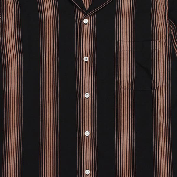 ストライプオープンカラーシャツ (ブラック) 22FW-WMS-OC01 | ワコマリア2022秋冬