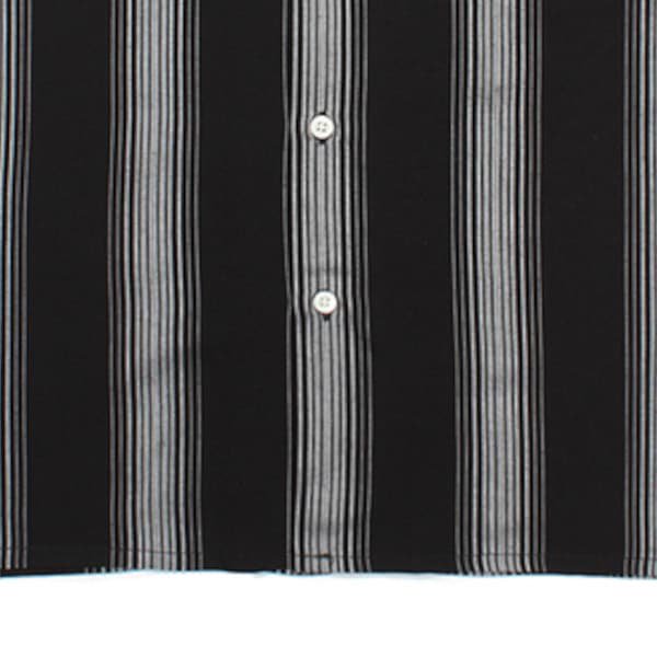 ストライプオープンカラーシャツ (ブラック) 23SS-WMS-OC08 | ワコマリア2023春夏