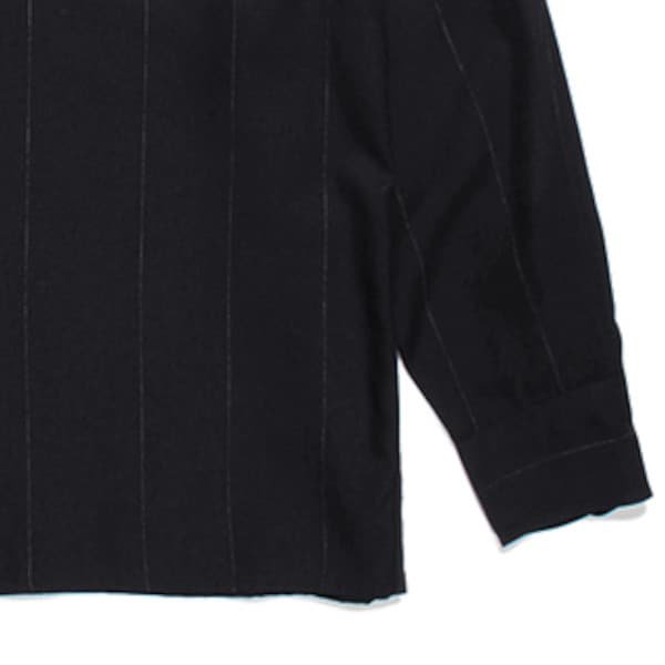カスリストライプオープンカラーシャツ (ブラック) 23FW-WMS-OC07 | ワコマリア2023秋冬