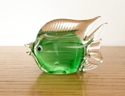 スェーデン　ハンドメイドガラス　ミントグリーン　魚オブジェ スェーデン ハンドメイドガラス ミントグリーン 魚オブジェ