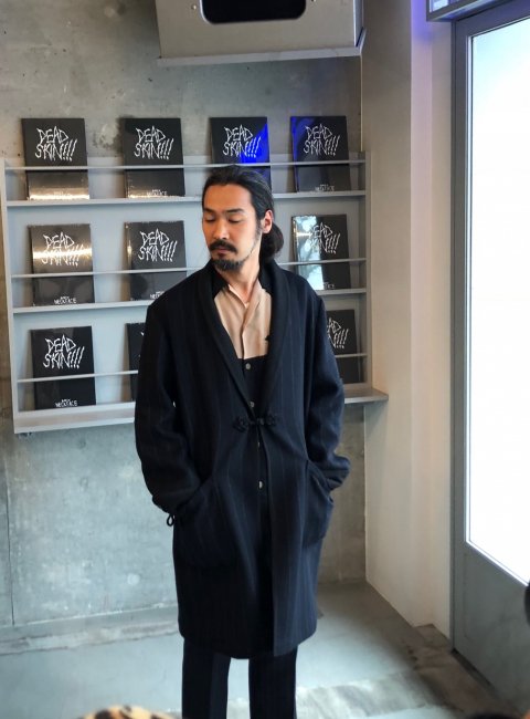 超美品の SMOKING 18AW/STRIPED WACKO JACKET/コート/L/ウール/NVY