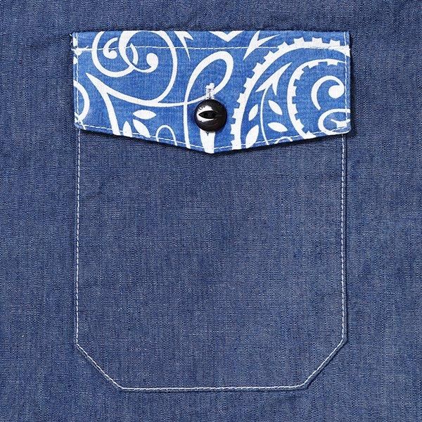 CHALLENGER シャンブレー 切り替えバンダナシャツ sizeM 日本製 CHALLENGER [チャレンジャー] BANDANA REMAKE SHIRT バンダナ