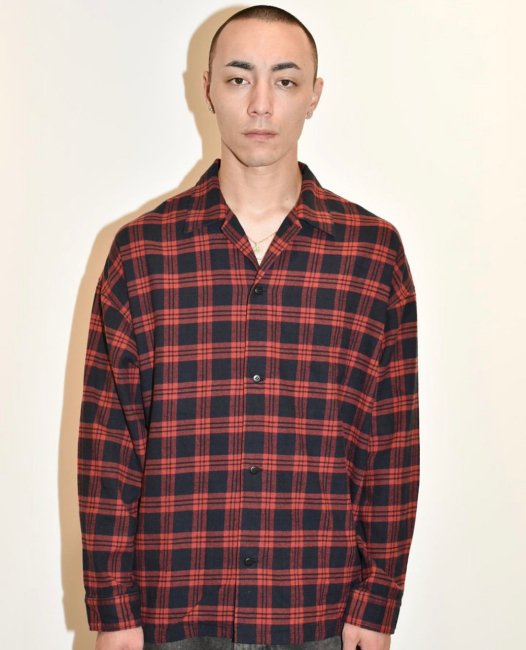 ROTTWEILER / OPEN COLLAR CHECK SHIRT - Relax Online Shop