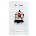 Tilly Bloom 鳥モチーフブローチ 鳥かごと赤い鳥（NY） 