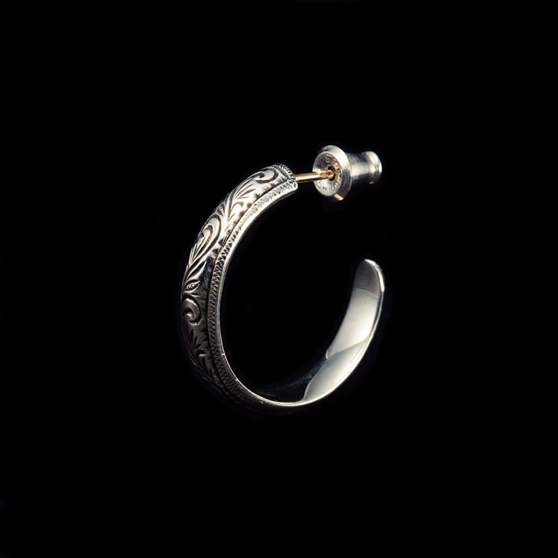 【2個セット】 Engraved Hoop Earring (Single)
