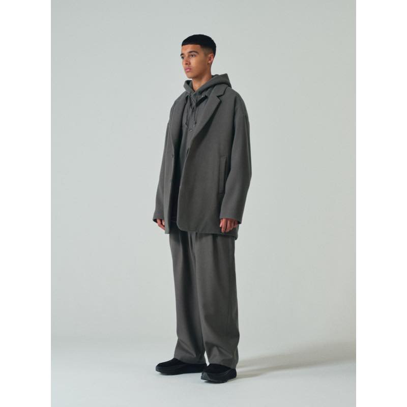 cootie wool serge 2 tuck easy pants - スラックス