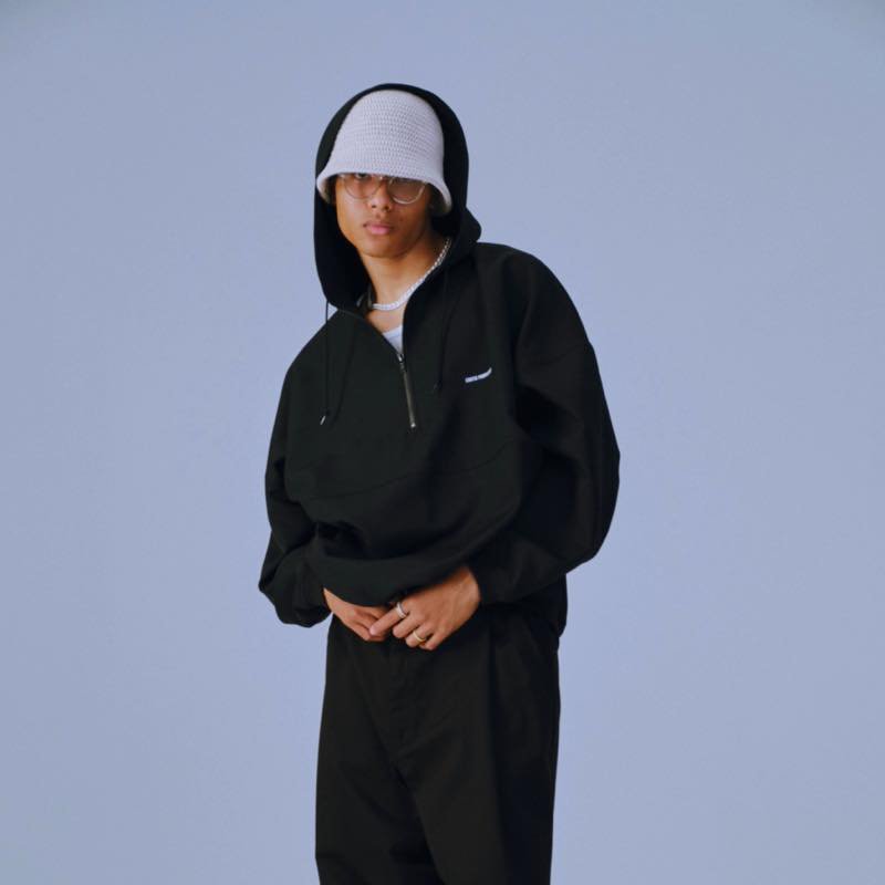 cootie 23ss polyester twill half hoodie | ochge.org