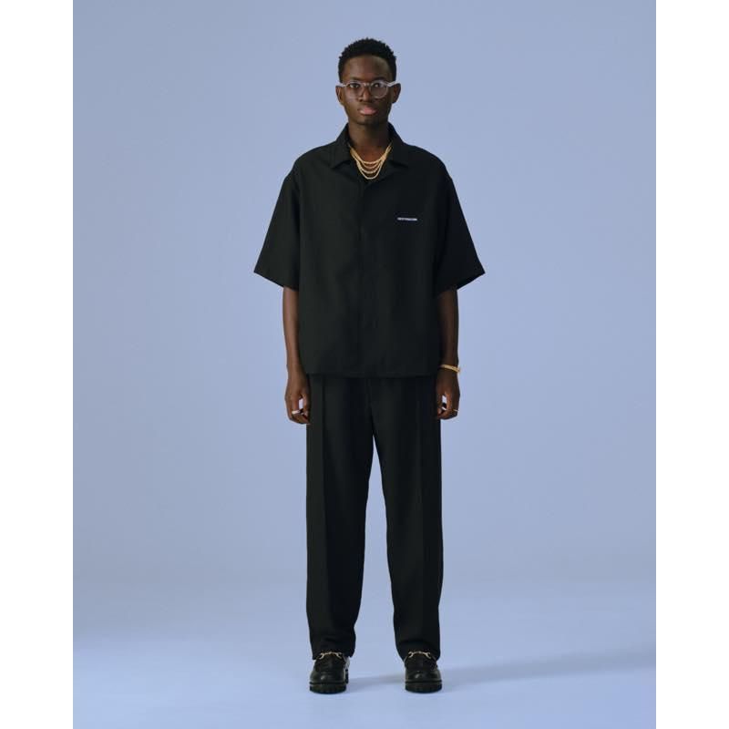 COOTIE / Polyester Twill Fly Front S/S Shirt -Black-