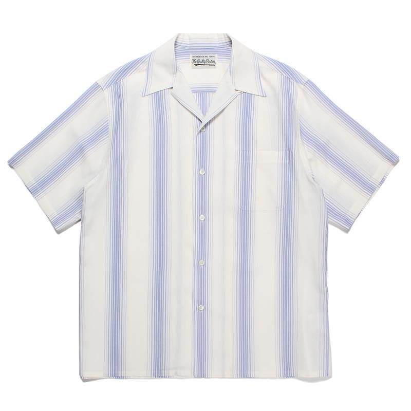 WACKO MARIA STRIPED OPEN COLLAR SHIRT - シャツ