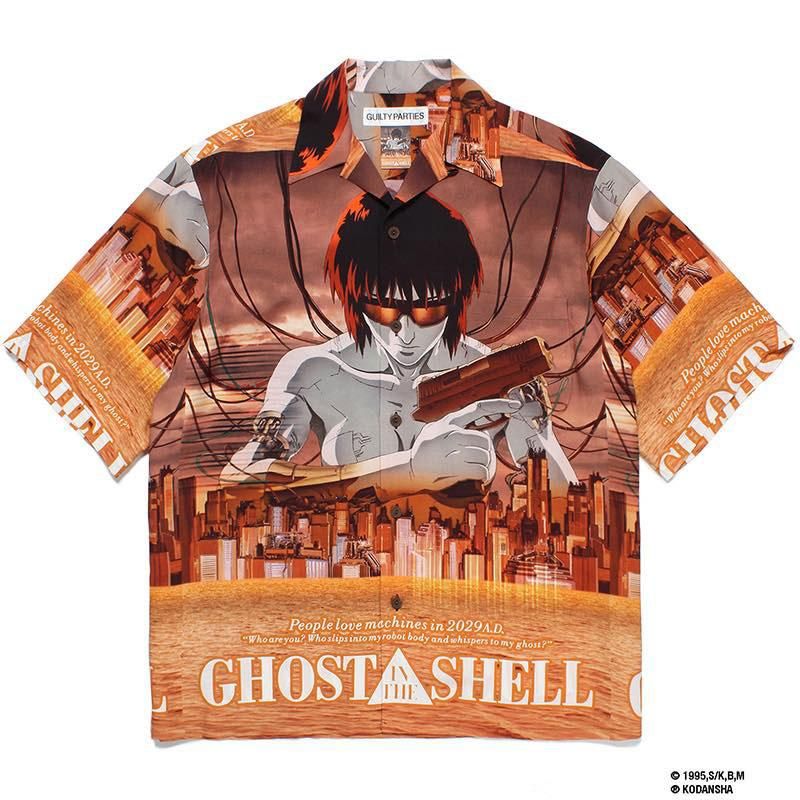 ワコマリア  GHOST IN THE SHELL S/S HAWAIIAN SHIRT/GITS-WM-HI05 攻殻機動隊プリントハワイアン半袖シャツ  メンズ S