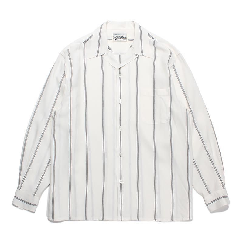 WACKO MARIA STRIPED OPEN COLLAR SHIRT | nate-hospital.com