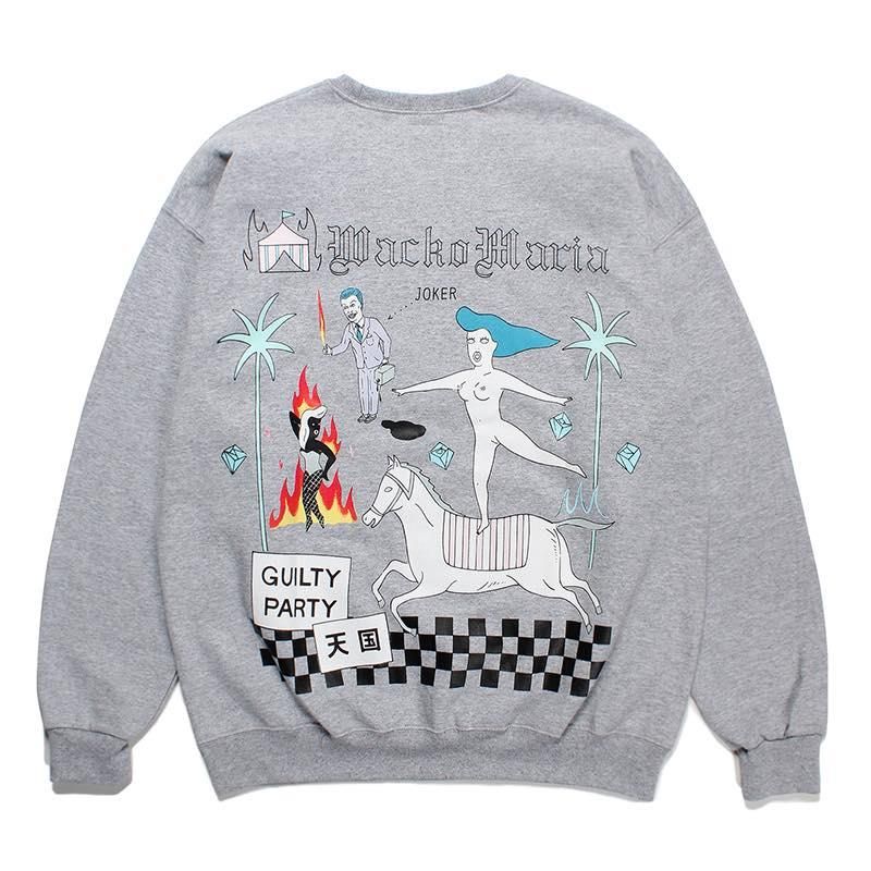 おトク WACKO MARIA MARIA - Mサイズ 世界平和プロジェクト wackomaria 世界平和プロジェクト CREW NECK  SWEAT SWEAT 世界平和プロジェクト トップス