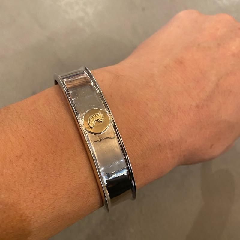 18K EAGLE HEAD STAMPED BRACELET | LARRY SMITH - ラリースミス