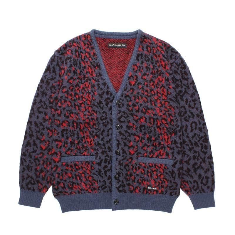 LEOPARD MOHAIR JACQUARD KNIT CARDIGAN (25FW-WMK-KN08 NAVY