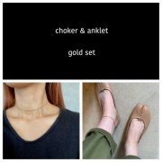 MY SIZE : choker & anklet set gold