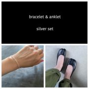 MY SIZE : bracelet & anklet set silver