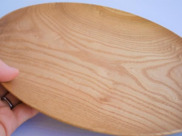 木の皿 朴(ホウ) 幅26cm 高8.8cm 黒柿 足付盆 手作り 木製