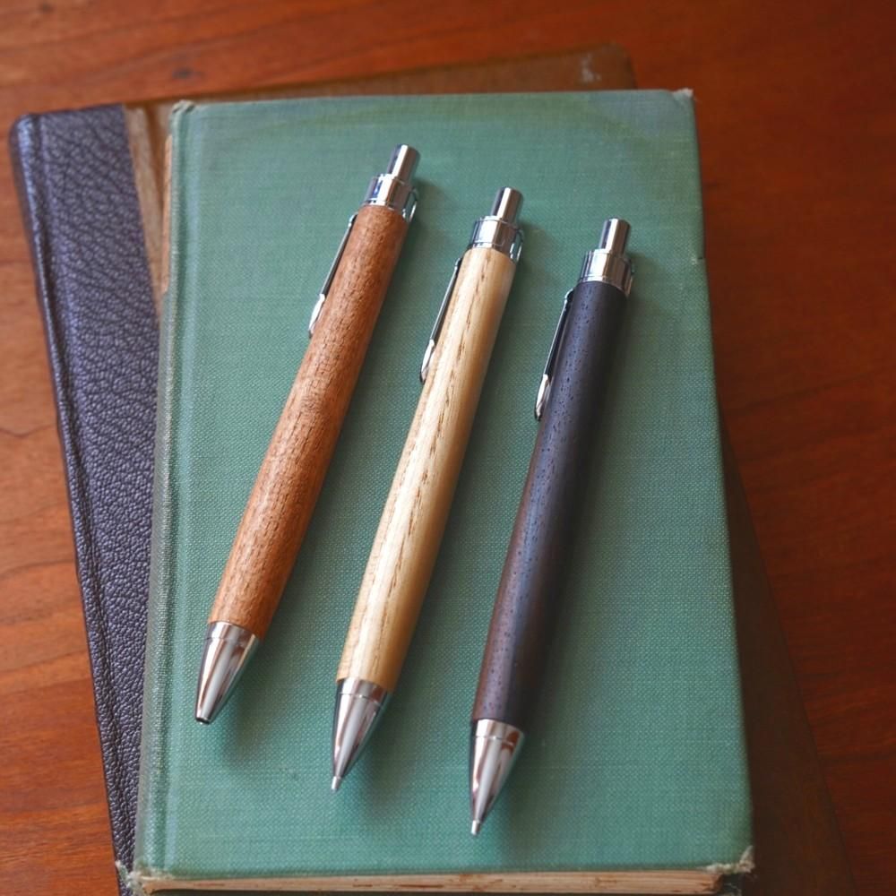銘木シャム柿無垢材木軸シャープペンシル（芯径0.5mm） - 奥谷木軸ペン