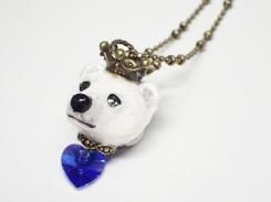 白クマ ネックレス 【 Wadou-koubou 和道工房 】 アニマル 動物 かわいい どうぶつ しろくま シロクマ 白熊 北極 メルへン ハート キレイ メルへン おしゃれ 物語