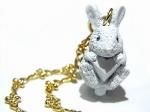 雪うさぎ バッグチャーム 【 cuir carameliser / クイール キャラメリゼ 】【ゆうメール 送料無料 】 アクセサリー アニマル 動物 かわいい 兎 うさぎ ラビット ハート