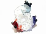楽し 四 【 kengtaro ケンタロー 】 蛙 ボロシリケイトガラス 職人 作家 蛙 かえる フロッグ 一点 カラフル 芸術 個性的 トリオ カエル