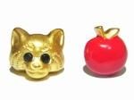 アライグマと大好きな林檎 ピアス 【 KAZA カザ 】【 メール便 送料無料 】 アライグマ あらいぐま 林檎 りんご アニマル 動物 アクセサリー レディース