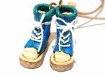 小人のブーツ ネックレス (カラー:ブルー)【 もりや ゆか 】 ハンドメイド レザー アクセサリー レディース 手作り 牛革 革製品 小物