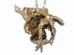 穴ウサギ ペンダント ( シルバー×人工サファイア ) 【 DECO vienya / デコ ヴィーニャ 】【 送料無料 】 ハンドメイド アクセサリー ジュエリー 動物 うさぎ ラビット かわいい