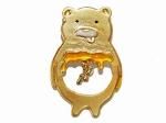 ハチミツベア ブローチ 【 cuir carameliser クイール キャラメリゼ 】【 メール便 送料無料 】 クマ 熊 アニマル 動物 モチーフ ハチ かわいい