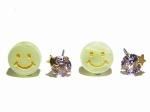 niconicoセット ピアス(イエロー×パープル) 【Luccica/ルチカ】 【ゆうメール送料無料】 アクセサリー 個性的 おもしろ かわいい レディース ラブリー キュート 笑顔