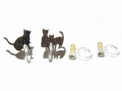 ご近所ネコさん ノンホール ピアス(SV) 【KAZA/カザ】【メール便送料無料】アクセサリー ねこ ネコ キャット アニマル 動物 レディース カワイイ