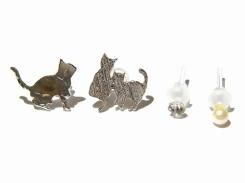 ご近所ネコさん ピアス(SV) 【KAZA/カザ】【メール便送料無料】アクセサリー ねこ ネコ キャット アニマル 動物 レディース カワイイ