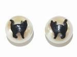 cat on pearl ピアス(ブラック) 【 KAZA / カザ 】【 メール便 送料無料 】 ネコ ねこ 猫 アニマル 動物 アクセサリー フェミニン