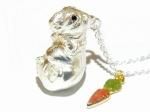 スキニーギニアピッグ ネックレス (シルバー) 【 cuir carameliser クイール キャラメリゼ 】【メール便 送料無料 】 アクセサリー ジュエリー 動物 かわいい モルモット