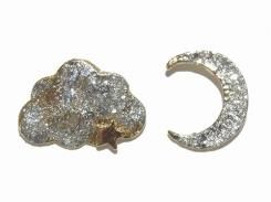 hazymoon ピアス 【 Luccica ルチカ 】【メール便送料無料】 かわいい おもしろ アクセサリー 個性的 雲 月 ムーン 星 誕生日 プレゼント 女性 雑貨