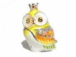 『 クラウンフクロウ 』(シトロエンイエロー) 【 ピィアース Piearth Japan 】アクセサリー ジュエリー ボックス 置物 インテリア 動物 アニマル かわいい モチーフ オブジェ