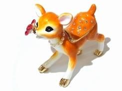 『 バンビ ジュエリーボックス 』【 ピィアース Piearth Japan 】アクセサリー ジュエリー 置物 インテリア かわいい モチーフ オブジェ ケース 鹿 蝶 バタフライ