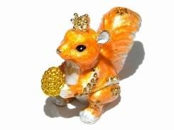 『 ミニクラウンリス ジュエリーボックス 』【 ピィアース Piearth Japan 】アクセサリー ジュエリー 置物 インテリア かわいい モチーフ オブジェ ケース りす 栗鼠 動物