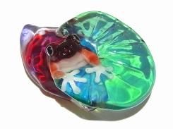 水辺【 kengtaro / ケンタロー 】 カエル ボロシリケイトガラス 職人 作家 蛙 かえる フロッグ 一点 カラフル 芸術 個性的 かわいい おしゃれ