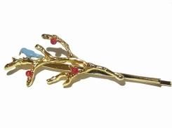 ぺピエマン ヘアピン 【 Luccica / ルチカ 】【 メール便 送料無料 】 枝 カワイイ 鳥 バード エレガント チャーム モチーフ グッズ レディース