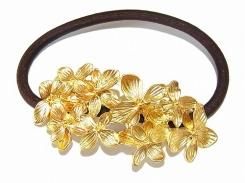 ゴールドジャスミン ヘアゴム 【 Luccica ルチカ 】【メール便 送料無料 】 髪留め カワイイ 個性的 ヘア クリップ まとめ髪 アレンジ 花 フラワー