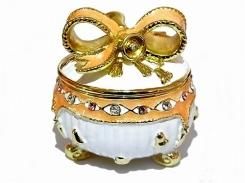 『 リボンベル ジュエリーボックス 』(ホワイト) 【 ピィアース Piearth Japan 】アクセサリー ジュエリー ドレッサー 家具 鏡台 インテリア かわいい モチーフ オブジェ