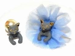 プリマドンナキャットパール ピアス (グレー)【 KAZA / カザ 】【 メール便 送料無料 】 ネコ ねこ 猫 アニマル かわいい モチーフ 動物 アクセサリー レディース