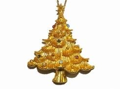 クリスマスツリー ネックレス 【 Luccica ルチカ 】【メール便 送料無料 】 アクセサリー カワイイ 星 スター サンタ モミの木 パーティー キラキラ フォーマル ドレス